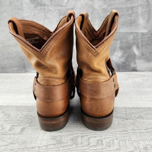 Frye Brown Women Size 6.5B Leather Ankle Boots Classic Design with Buckle Detail - Picture 3 of 13